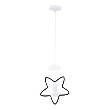 Laste rippvalgusti STARS 1xE27/20W/230V must/valge