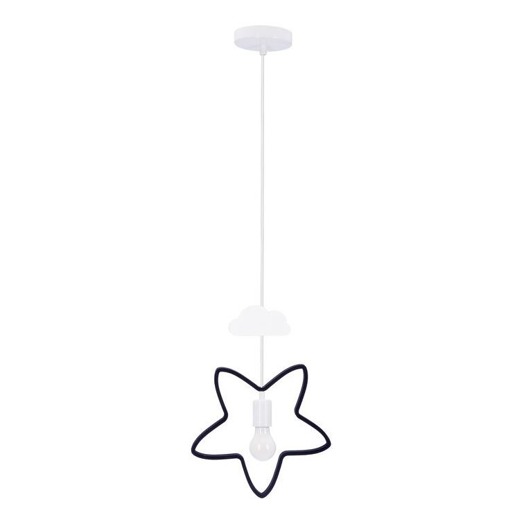 Laste rippvalgusti STARS 1xE27/20W/230V must/valge