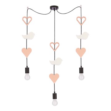 Laste riputatav lamp TRIO 3xE27/20W/230V roosa/valge