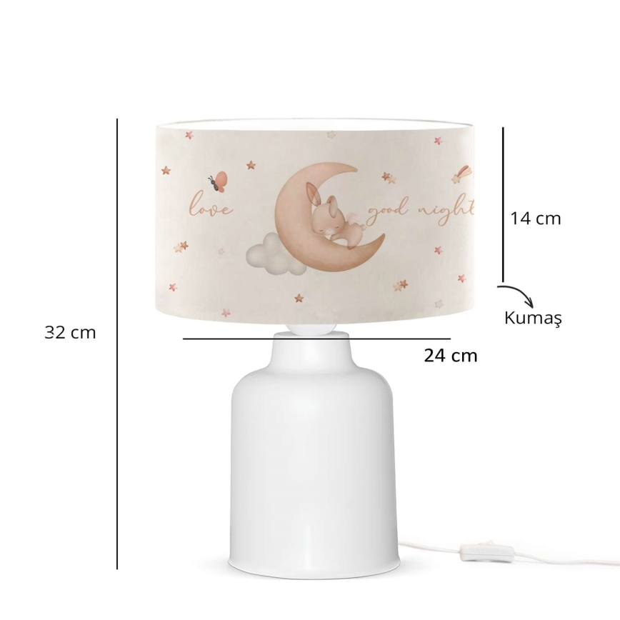 Lastelamp CANDY 1xE27/40W/230V valge/beež