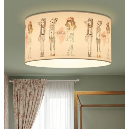 Lastetoa laelamp GIRLS VIBES 1xE27/60W/230V, läbimõõt 40 cm, tüdrukutele