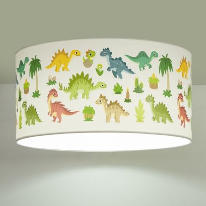 Lastetoa laelamp KIDS ROOM 1xE27/60W/230V läbimõõt 40 cm dinosauriga