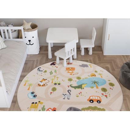 Lastetoa libisemisvastane vaip ARES STREETS 160 cm beež/safari