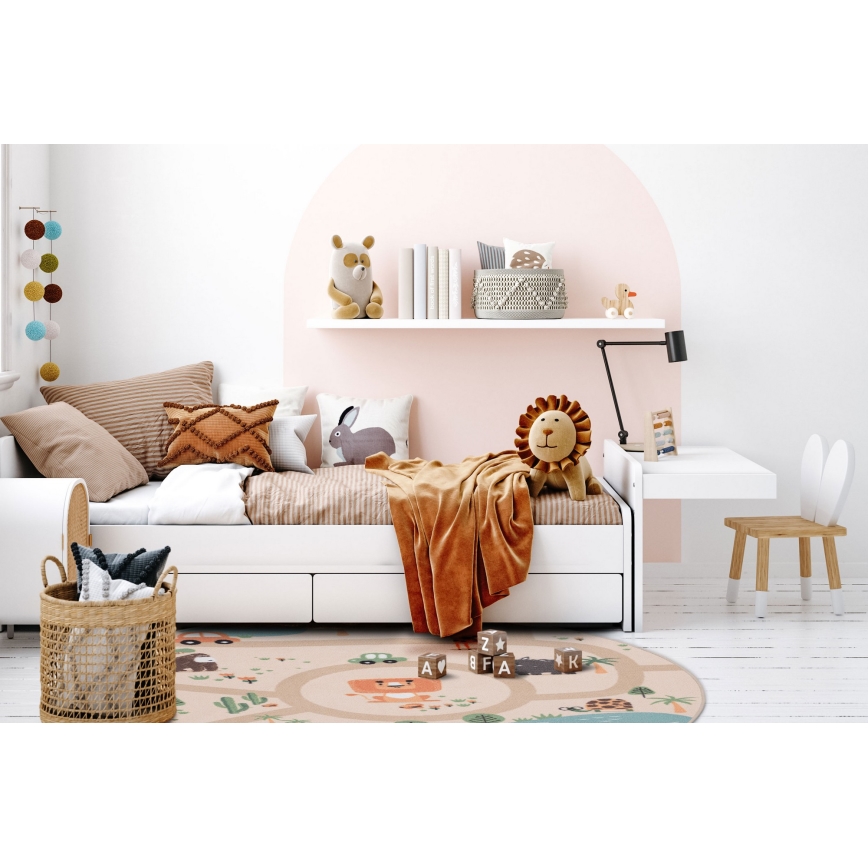 Lastetoa libisemisvastane vaip ARES STREETS 160 cm beež/safari