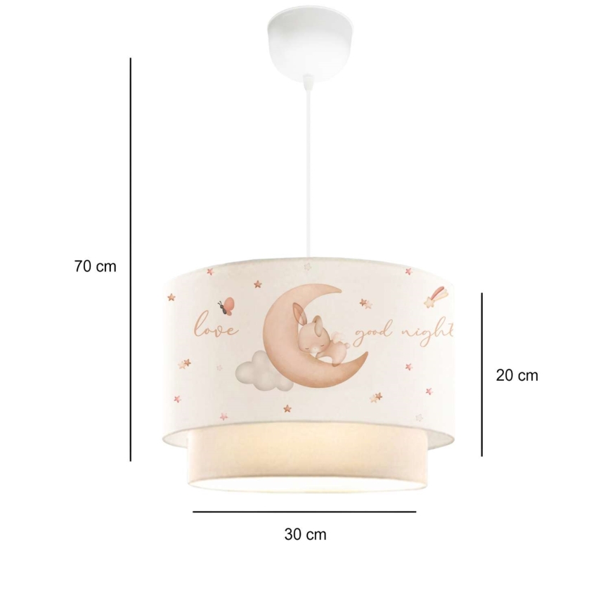 Lastetoa lühter CANDY 1xE27/40W/230V valge/beež