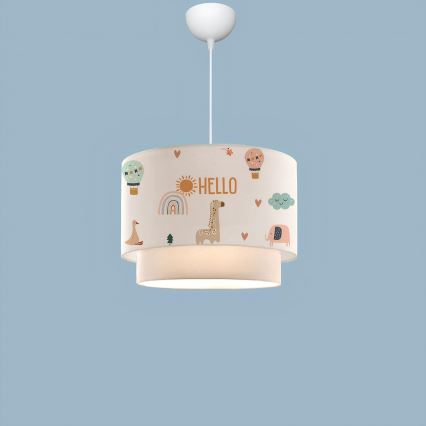 Lastetoa lühter CANDY 1xE27/40W/230V valge/mitmevärviline