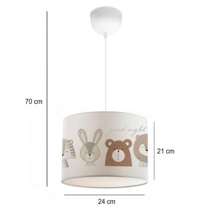 Lastetoa lühter CANDY 1xE27/40W/230V valge/pruun