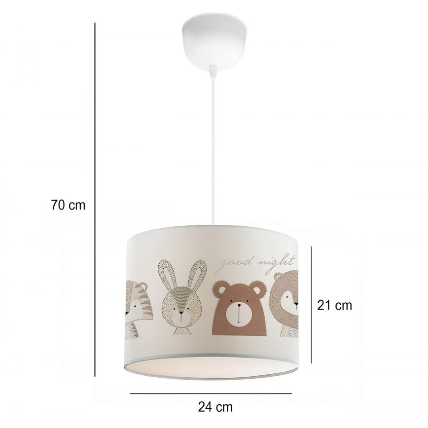 Lastetoa lühter CANDY 1xE27/40W/230V valge/pruun
