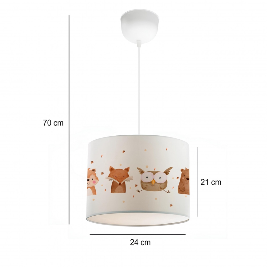 Lastetoa lühter CANDY 1xE27/40W/230V valge/pruun