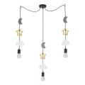 Lastetoa rippvalgusti juhtmel TRIO 3xE27/20W/230V hall/kollane/valge