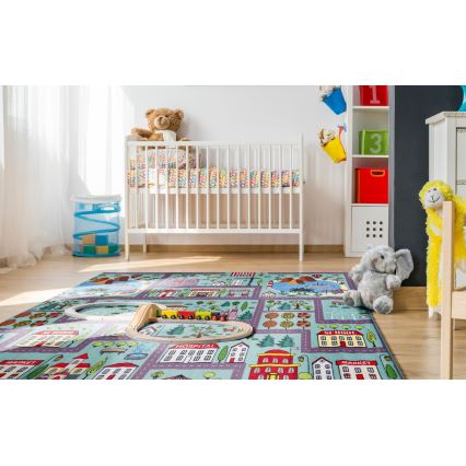 Lastevaip STELLA STREETS 120x170 cm türkiissinine/linn