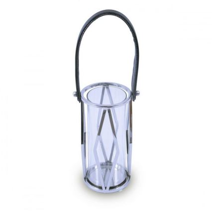 Latern FRAGIL 26 cm läikiv kroom/must