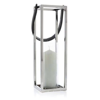 Latern LAMPION 46 cm läikiv kroom/must