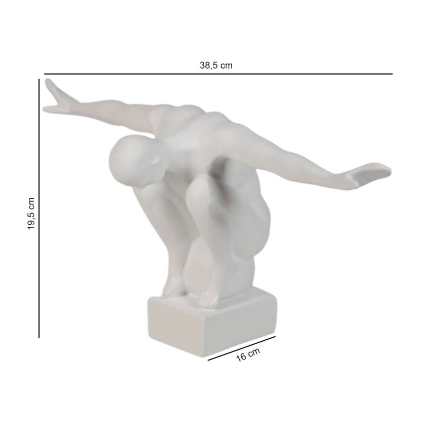 Lauakaunistus 19,5x16x38,5 cm vaik/valge