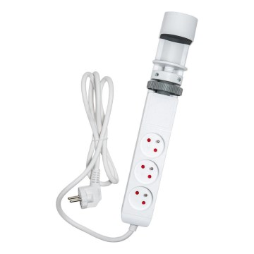 Lauakinnitusega pikendusjuhe 3 pistikupesaga E-tüüpi + 2xUSB-A + 1xUSB-C 1,5m valge