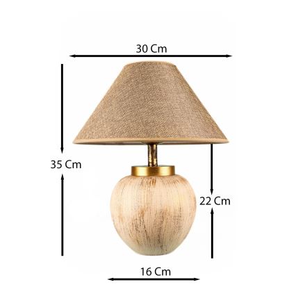 Laualamp 1xE27/40W/230V beež