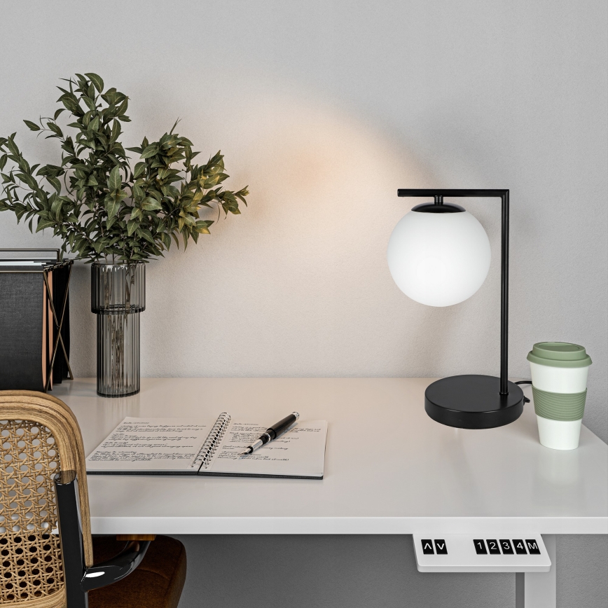 Laualamp 1xE27/40W/230V must/valge