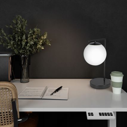 Laualamp 1xE27/40W/230V must/valge