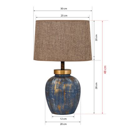 Laualamp 1xE27/40W/230V sinine/beež