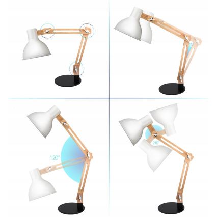 Laualamp 1xE27/40W/230V valge/must