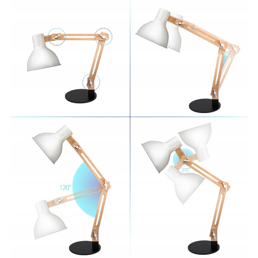 Laualamp 1xE27/40W/230V valge/must