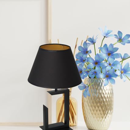 Laualamp 1xE27/60W/230V 45 cm must/kuldne