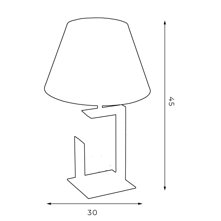 Laualamp 1xE27/60W/230V 45 cm must/kuldne
