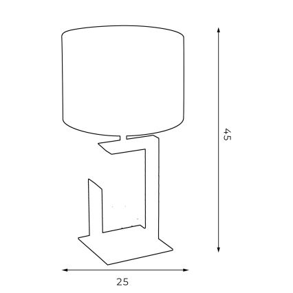 Laualamp 1xE27/60W/230V 45 cm must/kuldne