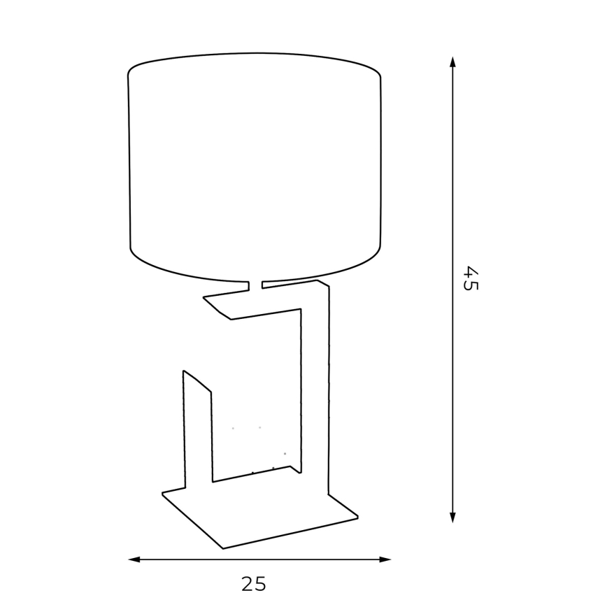 Laualamp 1xE27/60W/230V 45 cm must/kuldne