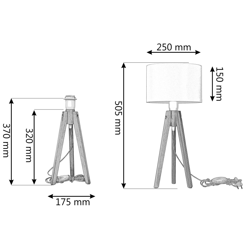 Laualamp ALBA 1xE27/15W/230V must/tamm