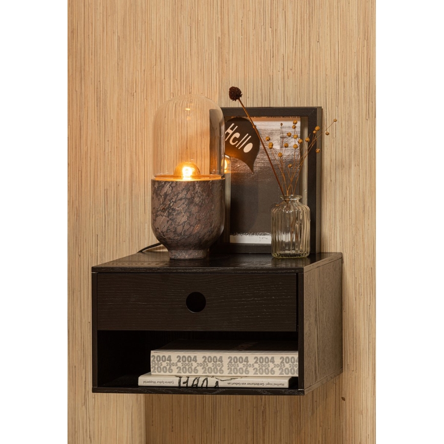 Laualamp ASEL 1xE27/25W/230V marmor hall/pruun