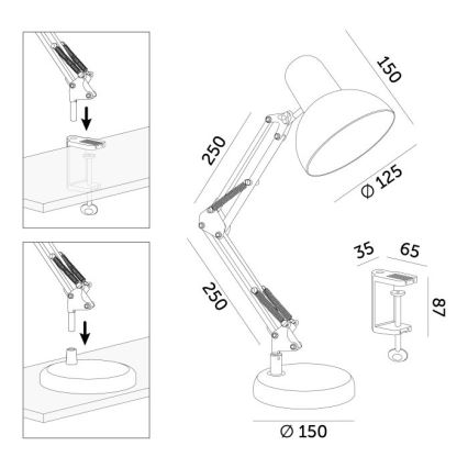 Laualamp AURIQ 1xE27/60W/230V sinine