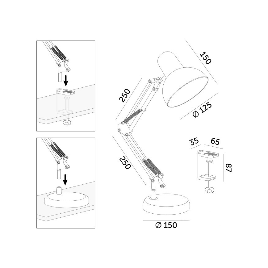 Laualamp AURIQ 1xE27/60W/230V sinine