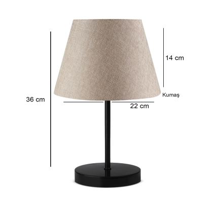 Laualamp AYD 1xE27/40W/230V beež/musta