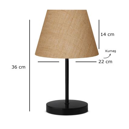 Laualamp AYD 1xE27/40W/230V pruuni/must