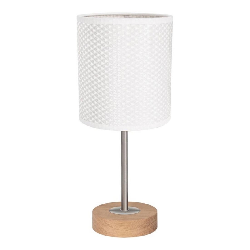 Laualamp BENITA 1xE27/60W/230V 30 cm valge/tamm
