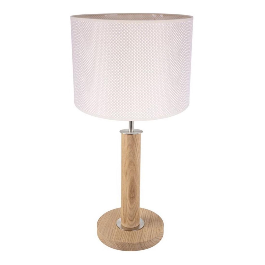 Laualamp BENITA 1xE27/60W/230V 48 cm kreemikas/tamm