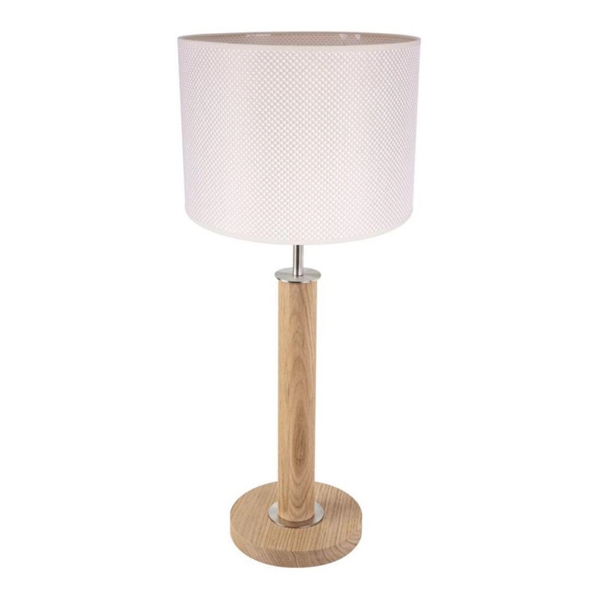 Laualamp BENITA 1xE27/60W/230V 61 cm kreemikas/tamm
