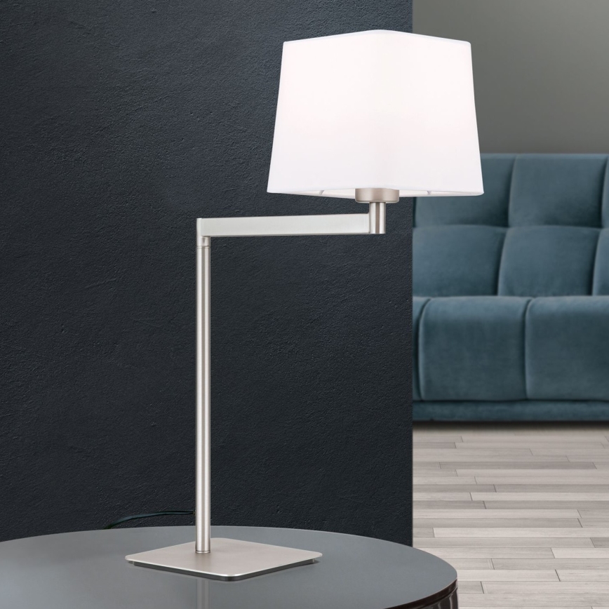 Laualamp CARLTON 1xE27/40W/230V valge/matt kroom