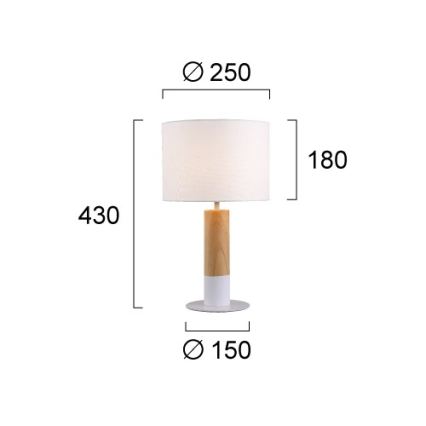 Laualamp CARROL 1xE27/40W/230V valge/pruun