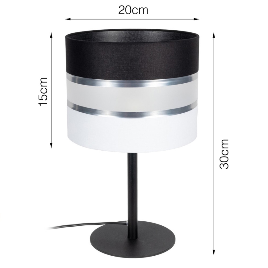 Laualamp CORAL 1xE27/60W/230V must/valge