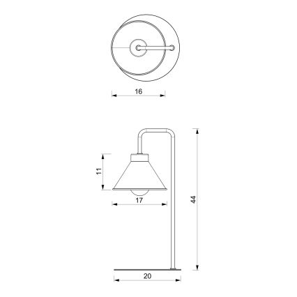 Laualamp DEMET 1xE27/15W/230V must/kuldne