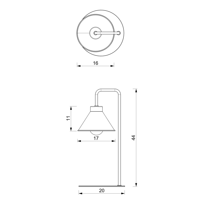 Laualamp DEMET 1xE27/15W/230V must/kuldne