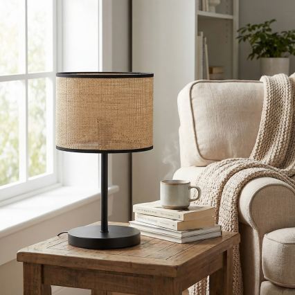 Laualamp ECO 1xE27/15W/230V beež/rotang