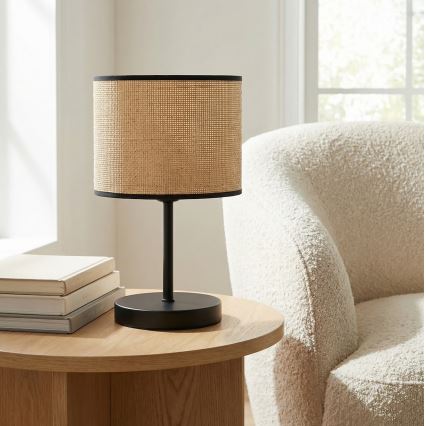 Laualamp ECO 1xE27/15W/230V beež/rotang