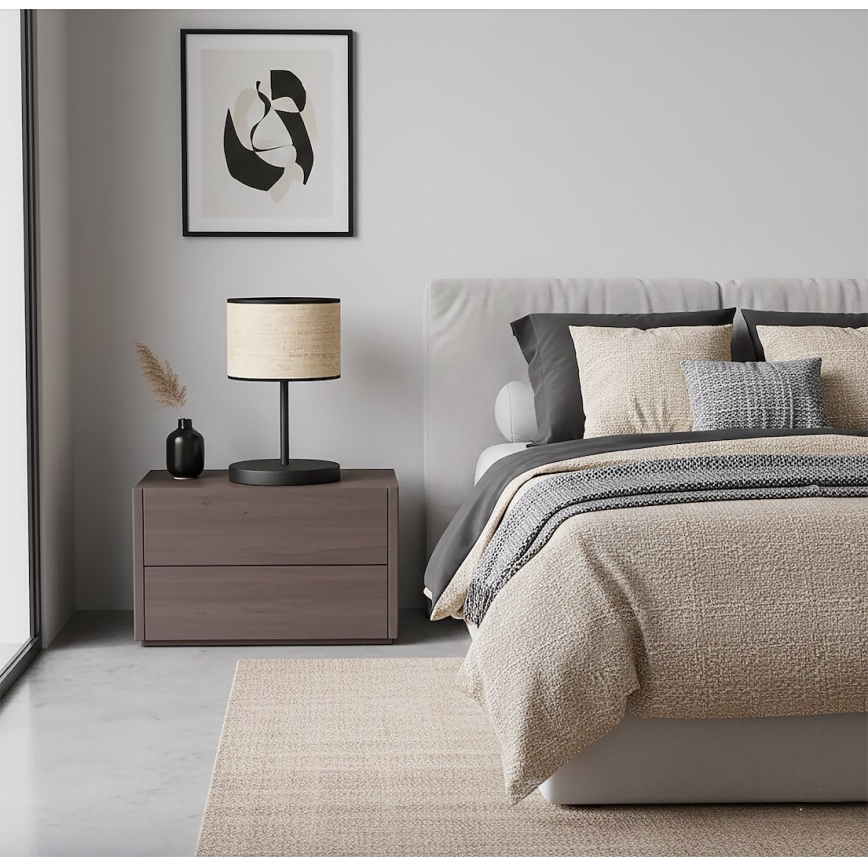 Laualamp ECO 1xE27/15W/230V beež/rotang