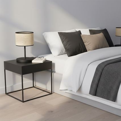 Laualamp ECO 1xE27/15W/230V beež/rotang