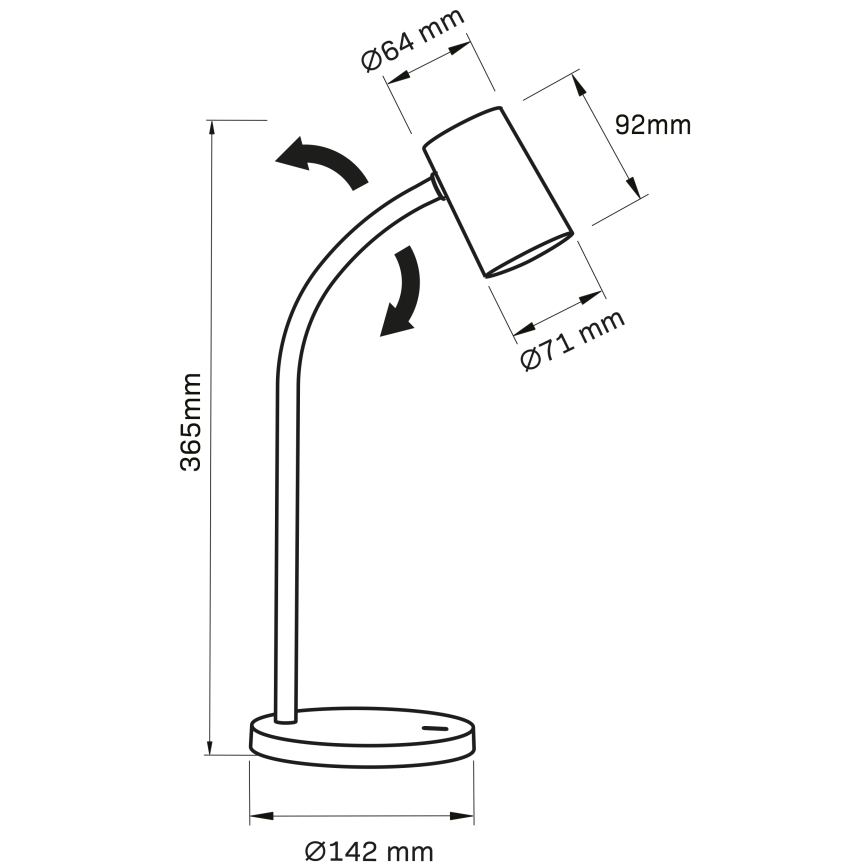 Laualamp FELIX 1xGU10/9W/230V must