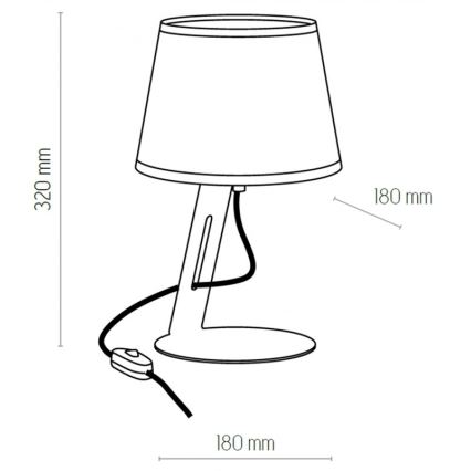 Laualamp GRACIA 1xE27/60W/230V must