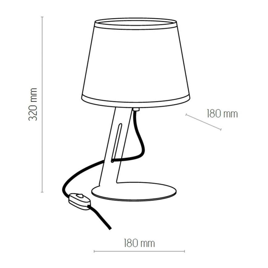 Laualamp GRACIA 1xE27/60W/230V must